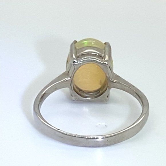 Welo Opal 4.05ct Platinum Solid Silver Ring - Picture 6 of 6